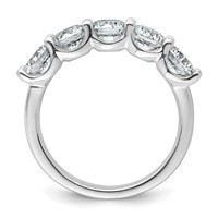 14K White Gold 2 Carat Lab Grown Diamond VS+ F+ Complete Five Stone Fashion Band view 2