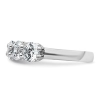 14K White Gold 2 Carat Lab Grown Diamond VS+ F+ Complete Five Stone Fashion Band view 3