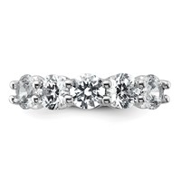 14K White Gold 2 Carat Lab Grown Diamond VS+ F+ Complete Five Stone Fashion Band view 4