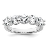 14K White Gold 2 Carat Lab Grown Diamond VS+ F+ Complete Five Stone Fashion Band view 1