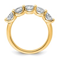 14K Yellow Gold 2 Carat Lab Grown Diamond VS+ F+ Complete Five Stone Fashion Band view 2