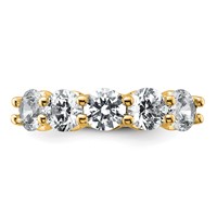 14K Yellow Gold 2 Carat Lab Grown Diamond VS+ F+ Complete Five Stone Fashion Band view 4