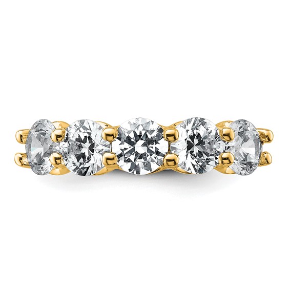 14k 2 carat Lab Grown Diamond VS+ F+ Complete Five Stone Fashion Band