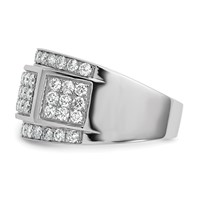 True Origin 14K White Gold 2 Carat Lab Grown Diamond VS+ F+ Complete Ring view 3
