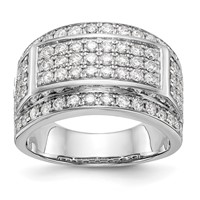 True Origin 14K White Gold 2 Carat Lab Grown Diamond VS+ F+ Complete Ring view 1