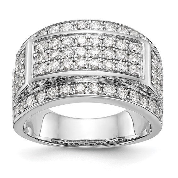True Origin 14K White Gold 2 carat Lab Grown Diamond VS+ F+ Complete Ring