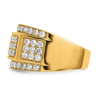 True Origin 14K Yellow Gold 2 Carat Lab Grown Diamond VS+ F+ Complete Ring view 3