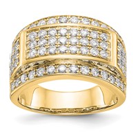 True Origin 14K Yellow Gold 2 Carat Lab Grown Diamond VS+ F+ Complete Ring view 1