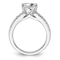 14K White Gold 0.50 Carat Lab Grown Diamond VS SI+ G+ 1.50 Carat Princess Center Semi Mount Engagement Ring view 2