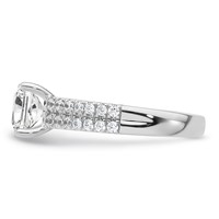 14K White Gold 0.50 Carat Lab Grown Diamond VS SI+ G+ 1.50 Carat Princess Center Semi Mount Engagement Ring view 3