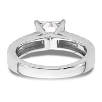 14K White Gold 0.50 Carat Lab Grown Diamond VS SI+ G+ 1.50 Carat Princess Center Semi Mount Engagement Ring view 5