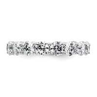 14K White Gold 3.88 Carat Lab Grown Diamond VS+ F+ Round Complete Prong Set Eternity Band view 3
