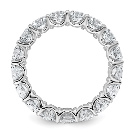 14k White Gold 3 7/8 carat Lab Grown Diamond VS+ F+ Round Complete Prong Set Size 8.5 Eternity Band