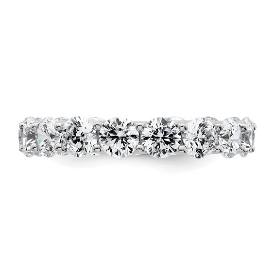 14k White Gold 3 7/8 carat Lab Grown Diamond VS+ F+ Round Complete Prong Set Size 8.5 Eternity Band
