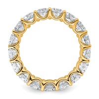 14K Yellow Gold 3.88 Carat Lab Grown Diamond VS+ F+ Round Complete Prong Set Eternity Band view 2