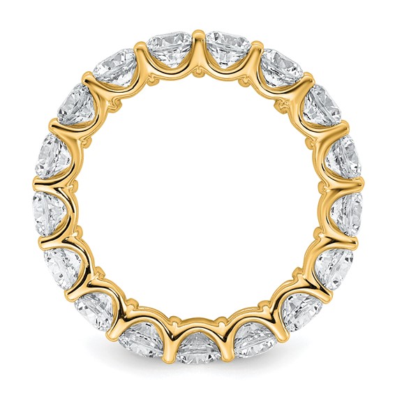 14k 3 7/8 carat Lab Grown Diamond VS+ F+ Round Complete Prong Set Size 8 Eternity Band