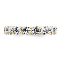 14K Yellow Gold 3.88 Carat Lab Grown Diamond VS+ F+ Round Complete Prong Set Eternity Band view 3