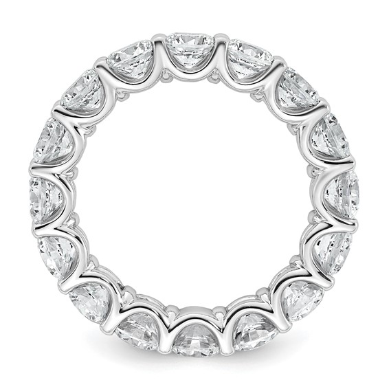 14k White Gold 4 3/4 carat Lab Grown Diamond VS+ F+ Round Complete Prong Set Size 6.5 Eternity Band