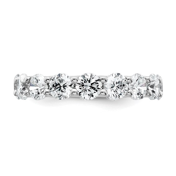 14k White Gold 4 3/4 carat Lab Grown Diamond VS+ F+ Round Complete Prong Set Size 6.5 Eternity Band