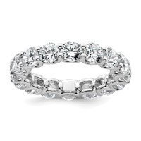 14K White Gold Round Prong Set Eternity Band Mounting - Size 8 view 1