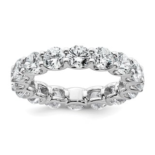 14k White Gold 4 3/4 carat Lab Grown Diamond VS+ F+ Round Complete Prong Set Size 6.5 Eternity Band
