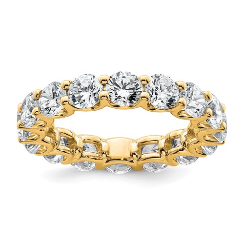 14K Yellow Gold Round Prong Set Eternity Band Mounting, Size 9