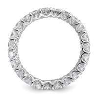 14K White Gold 3 Carat Lab Grown Diamond VS SI+ G+ Oval Complete Prong Set Eternity Band view 2