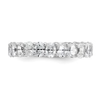 14K White Gold 3 Carat Lab Grown Diamond VS SI+ G+ Oval Complete Prong Set Eternity Band view 3