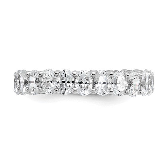 14k 3 carat Lab Grown Diamond VS/SI+ G+ Oval Complete Prong Set Size 7.5 Eternity Band