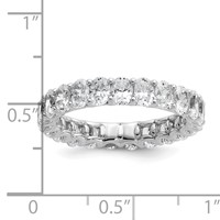 14K White Gold 3 Carat Lab Grown Diamond VS SI+ G+ Oval Complete Prong Set Eternity Band view 4