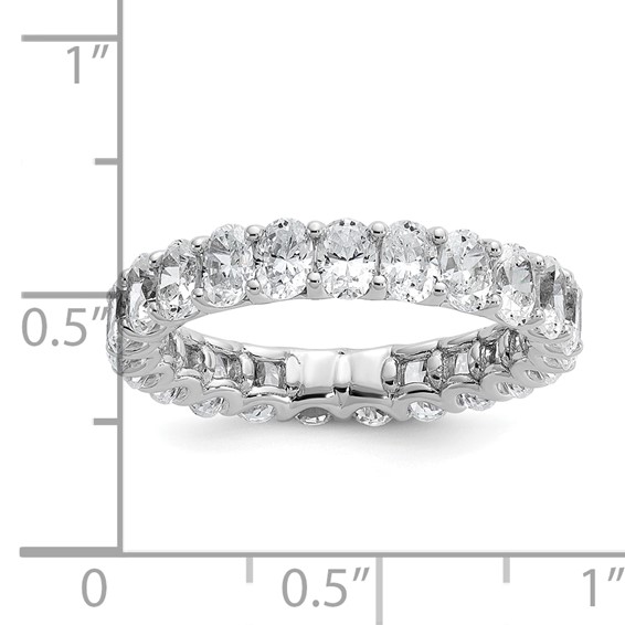 14k 3 carat Lab Grown Diamond VS/SI+ G+ Oval Complete Prong Set Size 7.5 Eternity Band