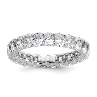 14k 3 carat Lab Grown Diamond VS/SI+ G+ Oval Complete Prong Set Size 5.5 Eternity Band