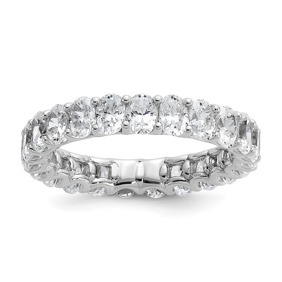 14k 3 carat Lab Grown Diamond VS/SI+ G+ Oval Complete Prong Set Size 7.5 Eternity Band