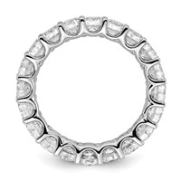 14K White Gold 4 Carat Lab Grown Diamond VS SI+ G+ Oval Complete Prong Set Eternity Band view 2