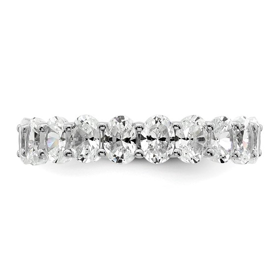 14k 4 carat Lab Grown Diamond VS/SI+ G+ Oval Complete Prong Set Size 4.5 Eternity Band