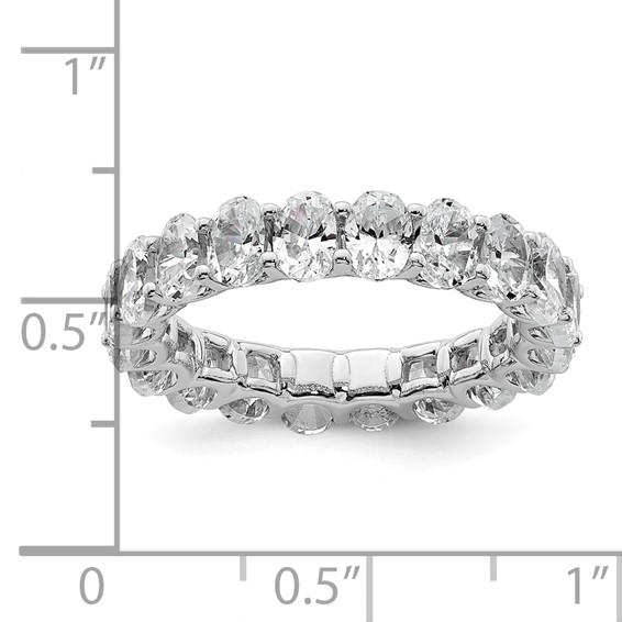 14k 4 carat Lab Grown Diamond VS/SI+ G+ Oval Complete Prong Set Size 4.5 Eternity Band