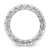 14K White Gold 5 Carat Lab Grown Diamond VS SI+ G+ Oval Complete Prong Set Eternity Band view 2