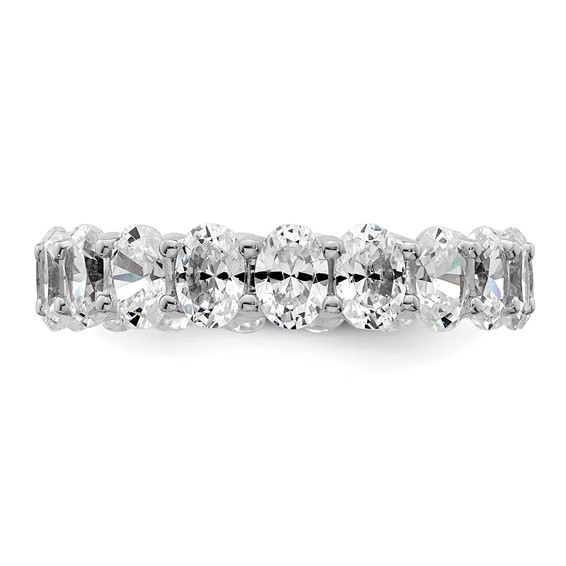 14k 5 carat Lab Grown Diamond VS/SI+ G+ Oval Complete Prong Set Size 5.5 Eternity Band