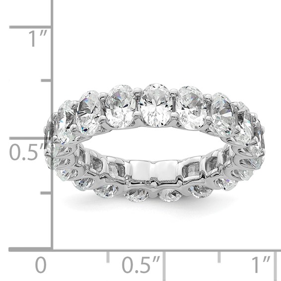 14k 5 carat Lab Grown Diamond VS/SI+ G+ Oval Complete Prong Set Size 5.5 Eternity Band