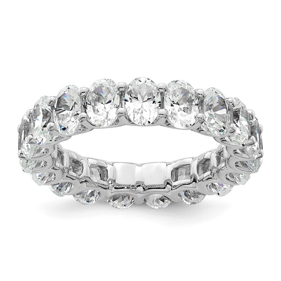 14k 5 carat Lab Grown Diamond VS/SI+ G+ Oval Complete Prong Set Size 5.5 Eternity Band