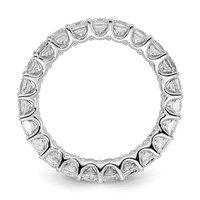 14K White Gold 3 Carat Lab Grown Diamond VS SI+ G+ Princess Complete Prong Set Eternity Band view 2