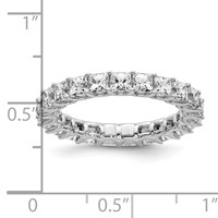 14K White Gold 3 Carat Lab Grown Diamond VS SI+ G+ Princess Complete Prong Set Eternity Band view 4
