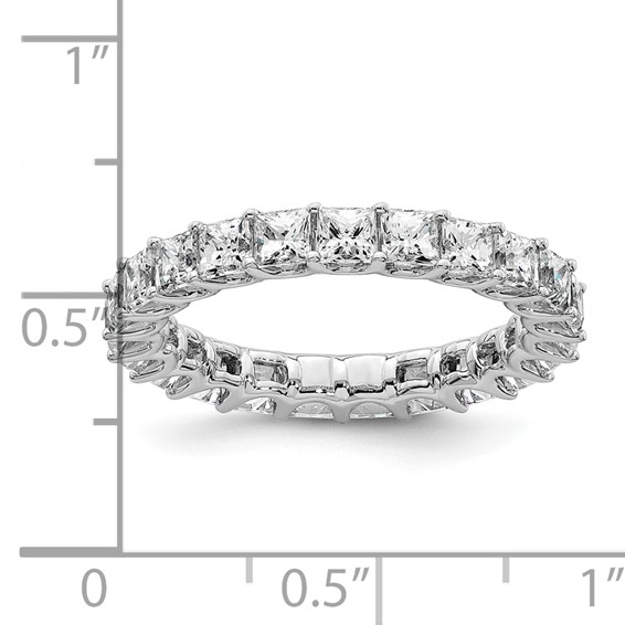 14k 3 carat Lab Grown Diamond VS/SI+ G+ Princess Complete Prong Set Size 4.5 Eternity Band