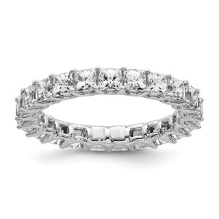 14k 3 carat Lab Grown Diamond VS/SI+ G+ Princess Complete Prong Set Size 4.5 Eternity Band