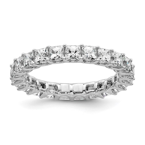 14k 3 carat Lab Grown Diamond VS/SI+ G+ Princess Complete Prong Set Size 4.5 Eternity Band