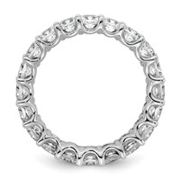 14K White Gold 4 Carat Lab Grown Diamond VS SI+ G+ Princess Complete Prong Set Eternity Band view 2