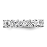 14K White Gold 4 Carat Lab Grown Diamond VS SI+ G+ Princess Complete Prong Set Eternity Band view 3