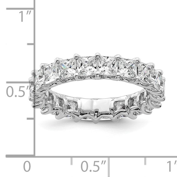 14k 4 carat Lab Grown Diamond VS/SI+ G+ Princess Complete Prong Set Size 5.5 Eternity Band