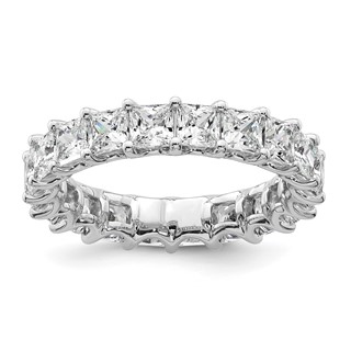 14k 4 carat Lab Grown Diamond VS/SI+ G+ Princess Complete Prong Set Size 5.5 Eternity Band