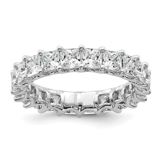 14k 4 carat Lab Grown Diamond VS/SI+ G+ Princess Complete Prong Set Size 5.5 Eternity Band